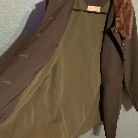 Vintage 1940s/50s Made In Columbia Mink Collar Coat Military Rare Style Medium - Picture 14 of 17